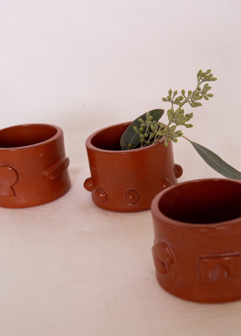 Curious Clay Red Whiskey Cup
