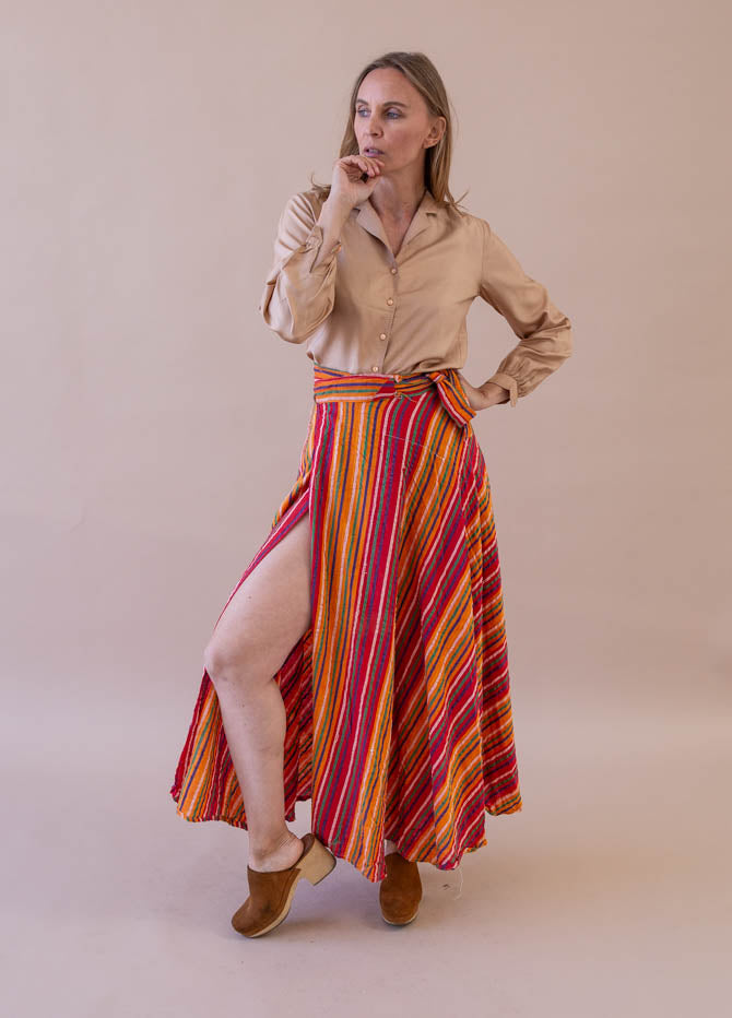 Deadstock 60s Wrap Maxi Skirt BellJar