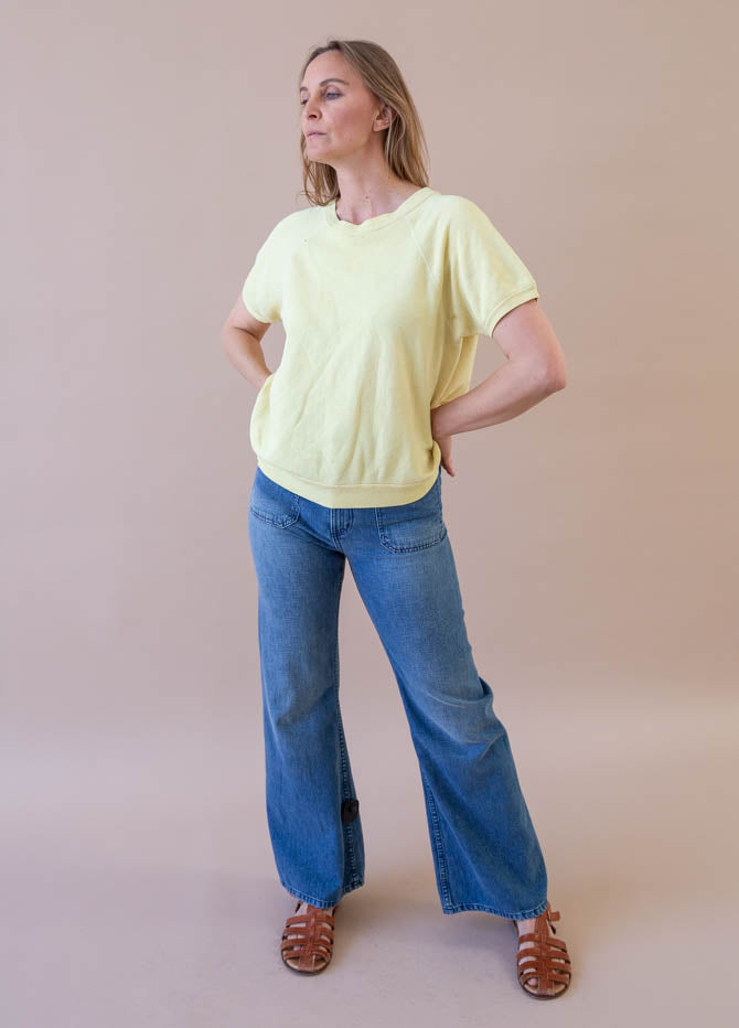 Yellow Short Sleeve Sweatshirt