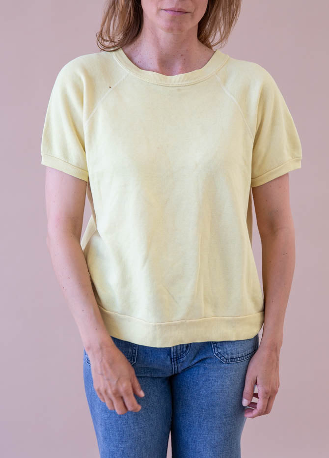 Yellow Short Sleeve Sweatshirt