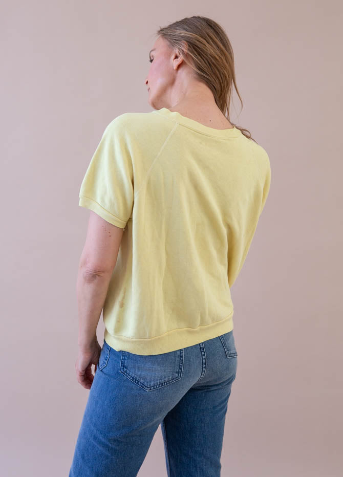 Yellow Short Sleeve Sweatshirt