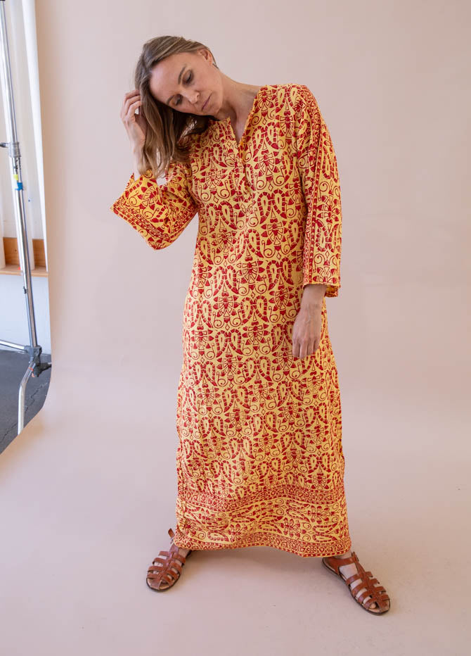 Printed Linen Kaftan