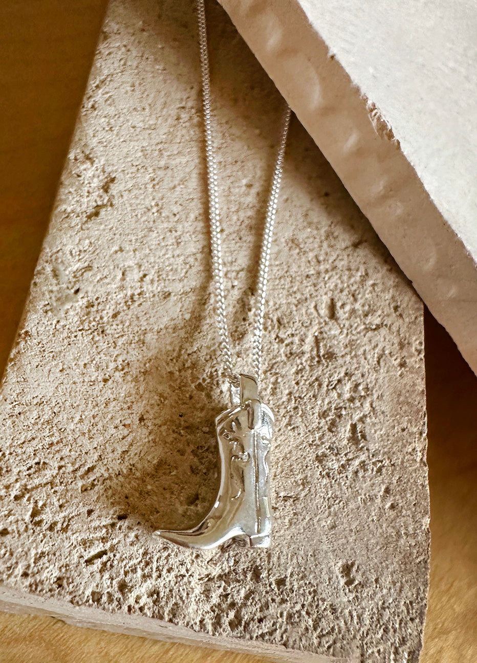 Wolf Circus Cowboy Boot Charm Necklace