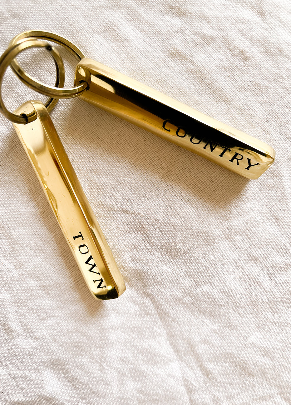 Brass Bar Keychains // Town & Country