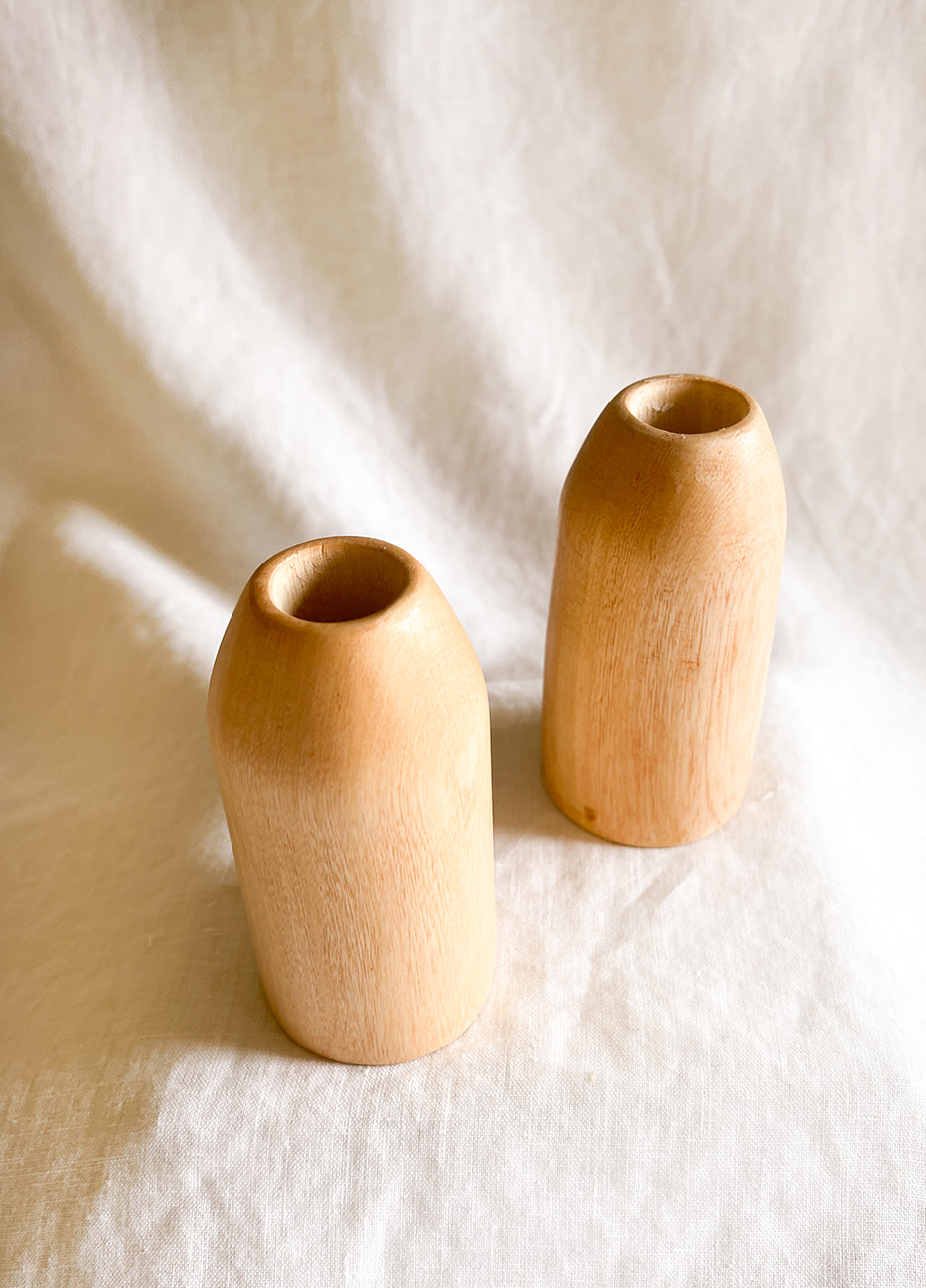 Wood Taper Candle Holder