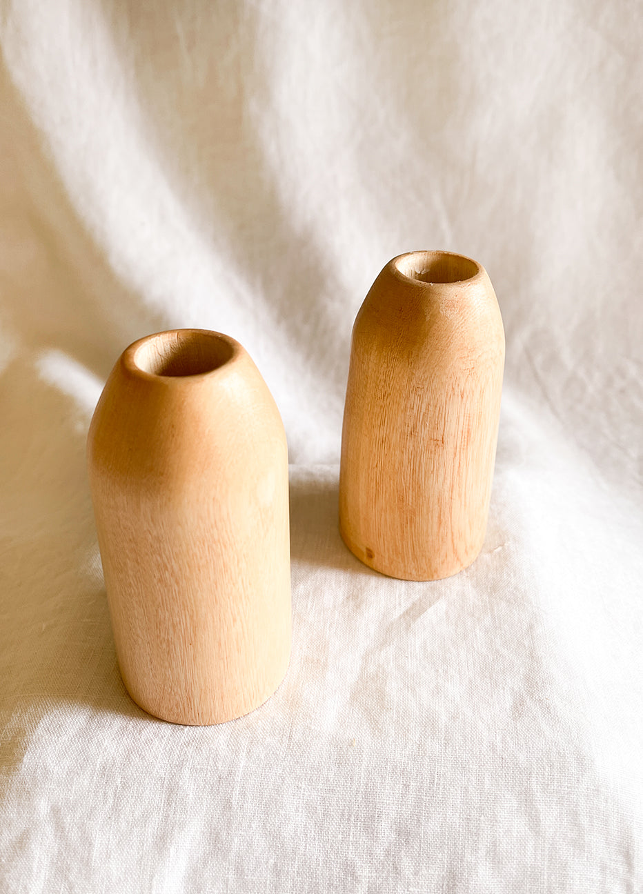 Wood Taper Candle Holder