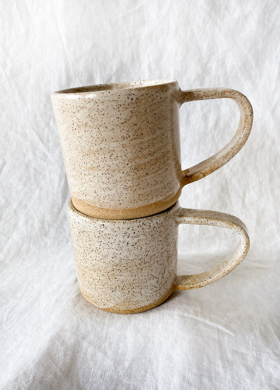 Wild Bower Studio Speckled White Mug